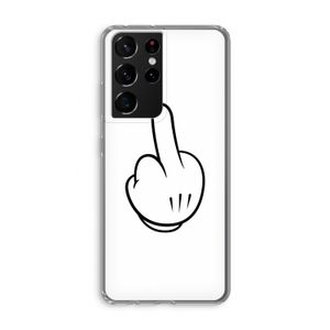 Middle finger white: Samsung Galaxy S21 Ultra Transparant Hoesje