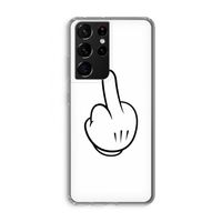 Middle finger white: Samsung Galaxy S21 Ultra Transparant Hoesje