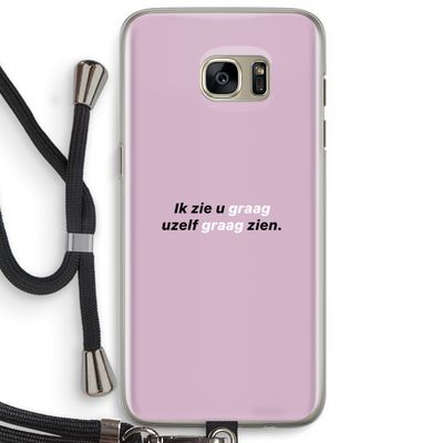 uzelf graag zien: Samsung Galaxy S7 Edge Transparant Hoesje met koord