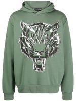 Plein Sport sweat Chrome Tiger en coton - Vert