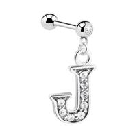 Jeweled Barbell with Charm Chirurgisch staal 316L / Belegde messing Barbells - thumbnail