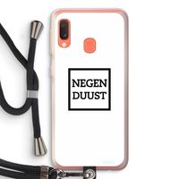 Negenduust vierkant: Samsung Galaxy A20e Transparant Hoesje met koord
