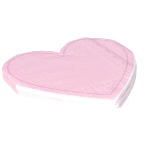 Feest servetten - 16x - hart - roze - 3 laags - 33 x 33 cm - Valentijn