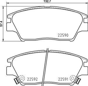 Remblokkenset, schijfrem BREMBO, u.a. für Ssangyong