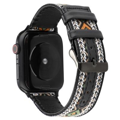 Voor Apple Watch Series 5 & 4 44mm/3 & 2 & 1 42mm etnische stijl lederen riem (retro)