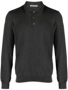 Corneliani polo en laine vierge à manches longues - Gris