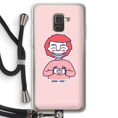 Hartje: Samsung Galaxy A8 (2018) Transparant Hoesje met koord