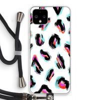 Cheetah color: Pixel 4 Transparant Hoesje met koord