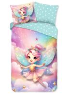 Good Morning Kinderdekbedovertrek "fee met regenboogvleugels" - Multi - (140x200/220 cm) - Katoen