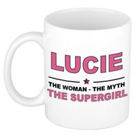 Lucie The woman, The myth the supergirl cadeau koffie mok / thee beker 300 ml