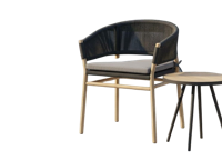 Denver dining chair anthracite alu/rope anthracite/acacia teak look Eurofar - Eurofar