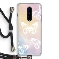 White butterfly: OnePlus 8 Transparant Hoesje met koord
