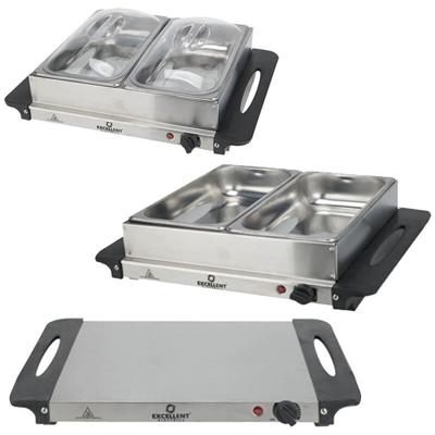 Elektrische buffetwarmer - 2 schalen - 200W - warmhoudplaat Elektrische buffetwarmer - 2 schalen - 200W - warmhoudplaat