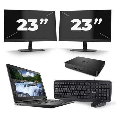 Dell Latitude 5590 - Intel Core i5-8e Generatie - 15 inch - 16GB RAM - 256GB SSD - Windows 11 + 2x 23 inch Monitor