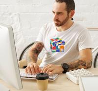 Abstracte rubik cube t-shirt