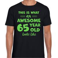 Cadeau T-shirt voor heren - leeftijd 65 jaar - awesome - zwart - glitter groen - Verjaardagsfeest Cadeau T-shirt voor heren - leeftijd 65 jaar - awesome - zwart - glitter groen - Verjaardagsfeest