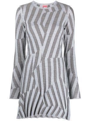 Kenzo robe courte à motif géométrique - Gris