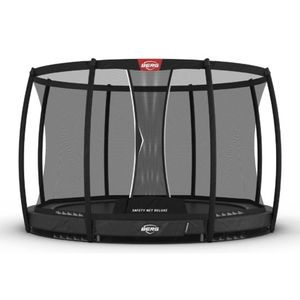 BERG Trampoline Champion met Veiligheidsnet - Safetynet Deluxe - Inground - 430 cm - Grijs - met Airflow Springmat