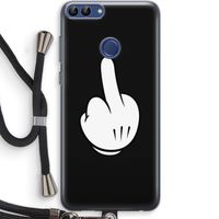Middle finger black: Huawei P Smart (2018) Transparant Hoesje met koord