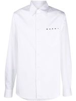 Marni chemise boutonnée à logo imprimé - Blanc