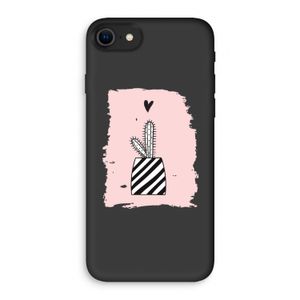 Zwart-wit cactus: iPhone SE 2020 Biologisch afbreekbaar hoesje