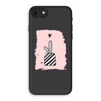 Zwart-wit cactus: iPhone SE 2020 Biologisch afbreekbaar hoesje