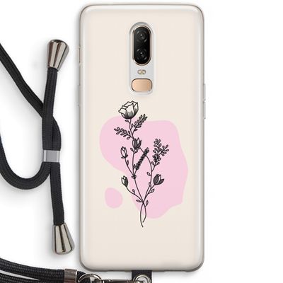 Roses are red: OnePlus 6 Transparant Hoesje met koord