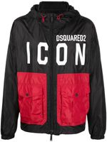 DSQUARED2 veste colour block à logo Icon imprimé - Noir