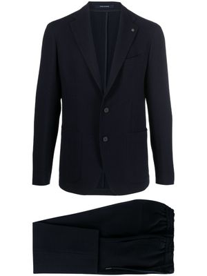 Tagliatore costume texturé à simple boutonnage - Bleu