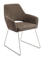 Jesper Home Eetkamerstoel 'Yanai' Slide Steel, kleur Checked Chestnut