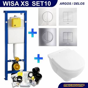 Xs Toiletset 10 Villeroy & Boch O.Novo Met Argos/Delos Drukplaat Wisa