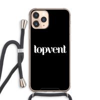 Topvent Zwart: iPhone 11 Pro Max Transparant Hoesje met koord