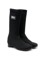 MM6 Maison Margiela Kids bottines à patch logo - Noir - thumbnail