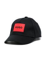 HUGO KIDS casquette en coton à patch logo - Noir