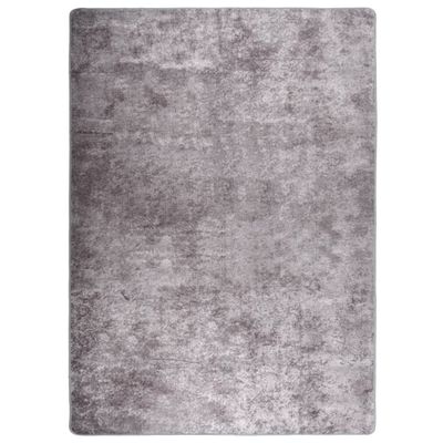 VidaXL Vloerkleed wasbaar anti-slip 120x180 cm grijs