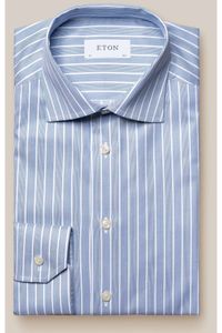 ETON Slim Fit Overhemd blauw/wit, Gestreept