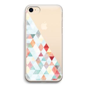 Gekleurde driehoekjes pastel: iPhone 7 Transparant Hoesje