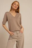 Studio Anneloes Truida Pullover 13694 Trui Korte Mouw 2200 Latte