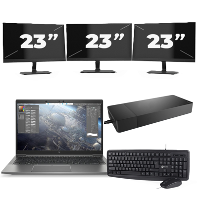 HP ZBook Firefly 14 G8 - Intel Core i7-11e Generatie - 14 inch - 16GB RAM - 256GB SSD - Windows 11 Home + 3x 23 inch Monitor HP ZBook Firefly 14 G8 - Intel Core i7-11e Generatie - 14 inch - 16GB RAM - 256GB SSD - Windows 11 Home + 3x 23 inch Monitor