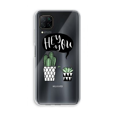 Hey you cactus: Huawei P40 Lite Transparant Hoesje