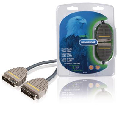 Bandridge SCART Kabel | SCART Male naar SCART Male | 3 m | Blauw | 1 stuks - BVL7103 BVL7103