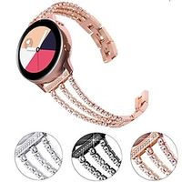 Horlogeband voor Samsung Watch 7/6/5/4 40/44mm, Galaxy Watch 5 Pro 45mm, Galaxy Watch 6/4 Classic 42/46/43/47mm, Watch 3, Active 2, Gear S3 S2 Roestvrij staal Vervanging Band 20mm 22mm Bling Diamant Lightinthebox - thumbnail