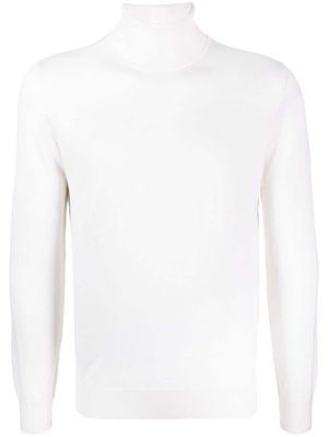 Zegna pull en maille fine à col roulé - Blanc