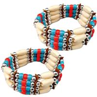 Indianen thema verkleed armband - Set van 2x stuks - Carnaval spullen/accessoires voor een Indianen