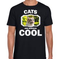T-shirt cats are serious cool zwart heren - katten/ gekke poes shirt - thumbnail