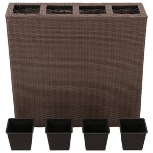 The Living Store Verhoogde Tuinbak Rattan - 79 x 22 x 76 cm - bruin