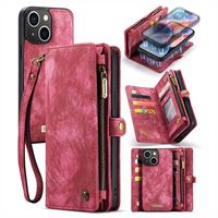 iPhone 15 Plus Caseme 2-in-1 Multifunctioneel Portemonnee Hoesje - Rood