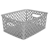 5Five Opbergmand/box van kunststof - grijs - 19 x 25 x 10 cm - 4 liter 5Five Opbergmand/box van kunststof - grijs - 19 x 25 x 10 cm - 4 liter