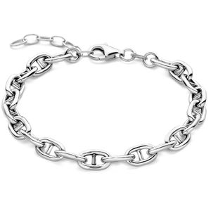 Armband Ankerschakel zilver 6 mm 16-19 cm