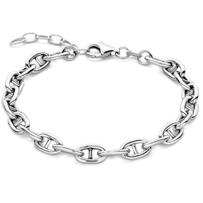 Armband Ankerschakel zilver 6 mm 16-19 cm